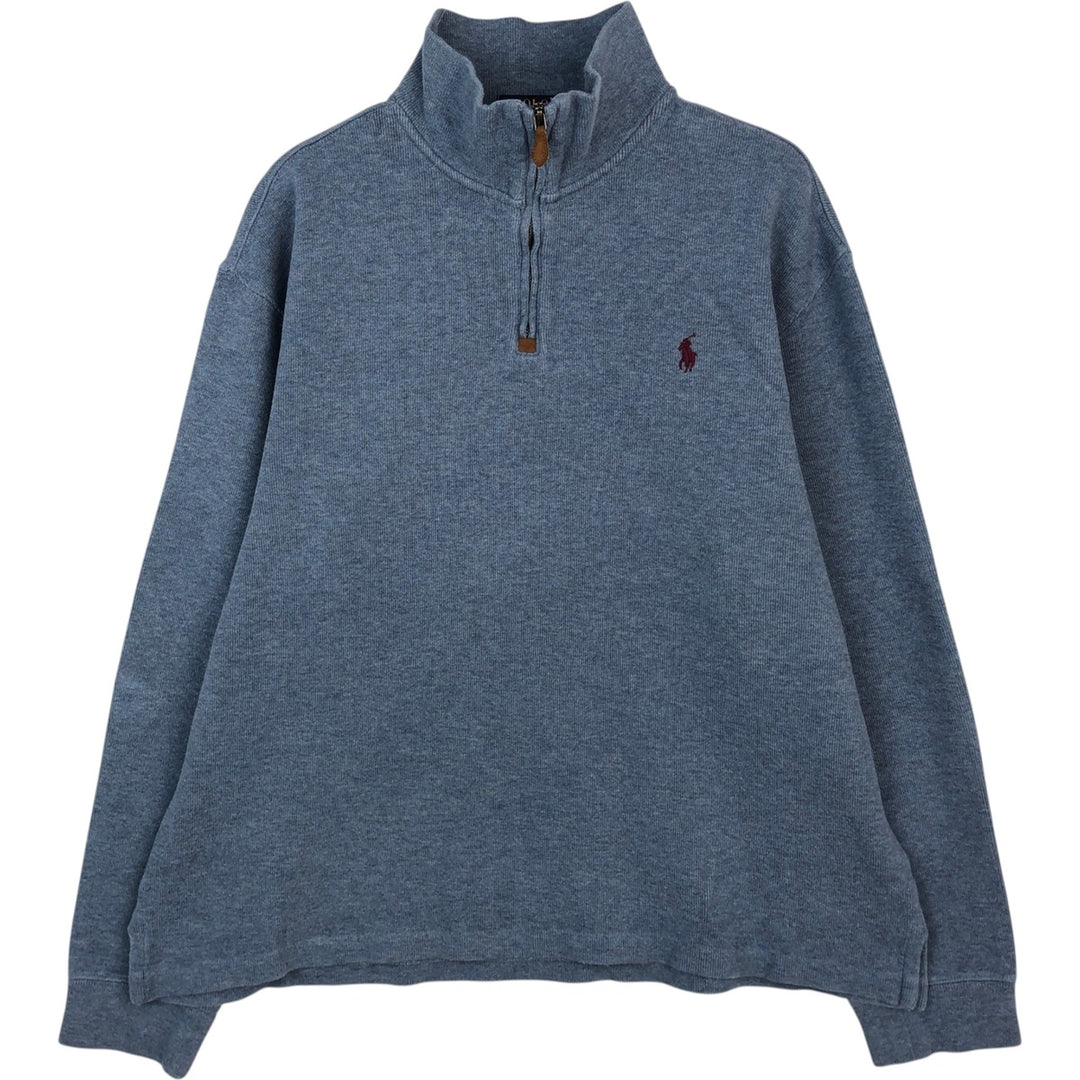 Ralph Lauren POLO RALPH LAUREN Half-zip sweatshirt, sweatshirt, men's size L cotton gray type Vintage Second Hand