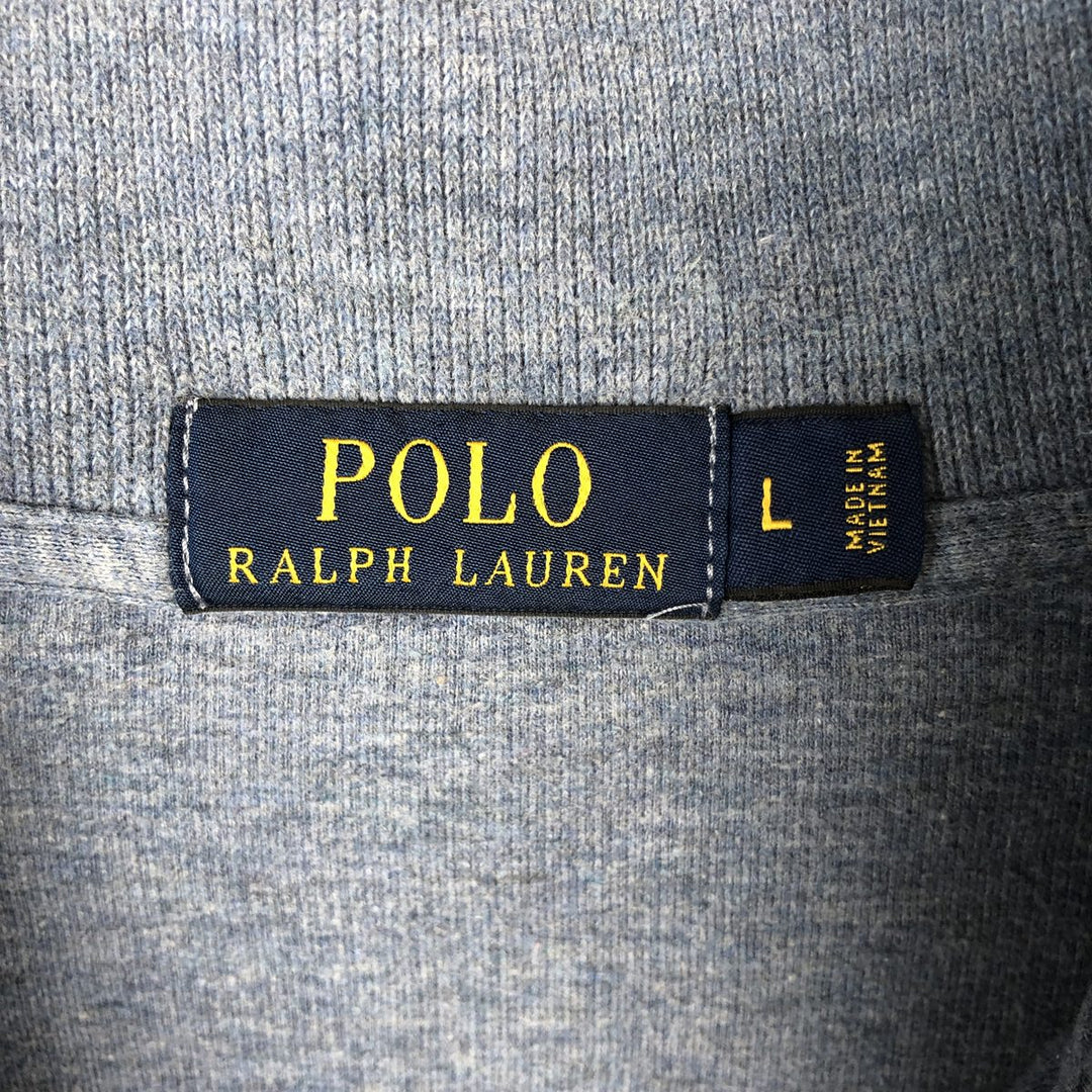 Ralph Lauren POLO RALPH LAUREN Half-zip sweatshirt, sweatshirt, men's size L cotton gray type Vintage Second Hand