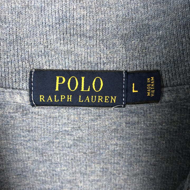 Ralph Lauren POLO RALPH LAUREN Half-zip sweatshirt, sweatshirt, men's size L cotton gray type Vintage Second Hand