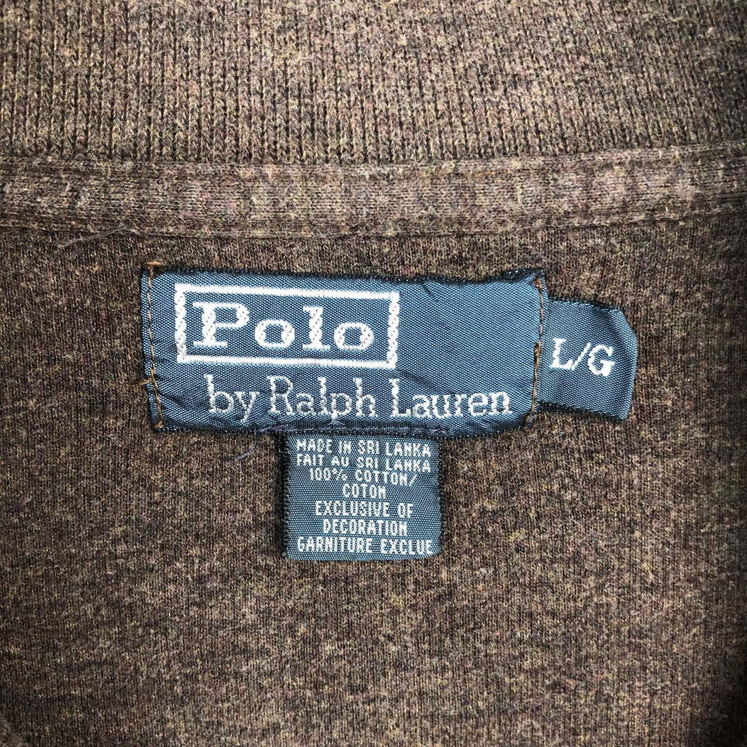 Ralph Lauren POLO by Ralph Lauren Half-Zip Sweatshirt, Men's Size L cotton brown type Vintage Second Hand