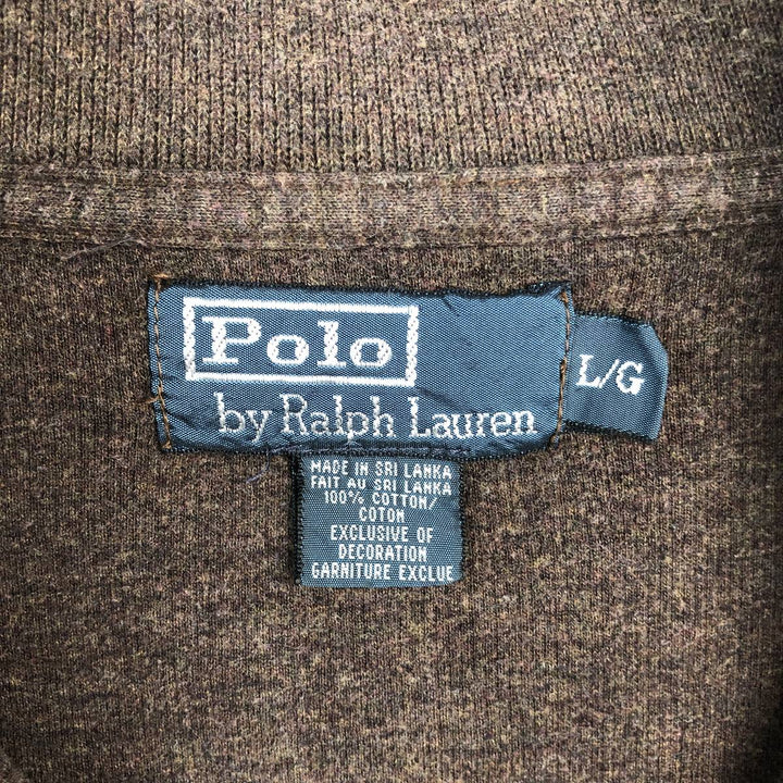 Ralph Lauren POLO by Ralph Lauren Half-Zip Sweatshirt, Men's Size L cotton brown type Vintage Second Hand