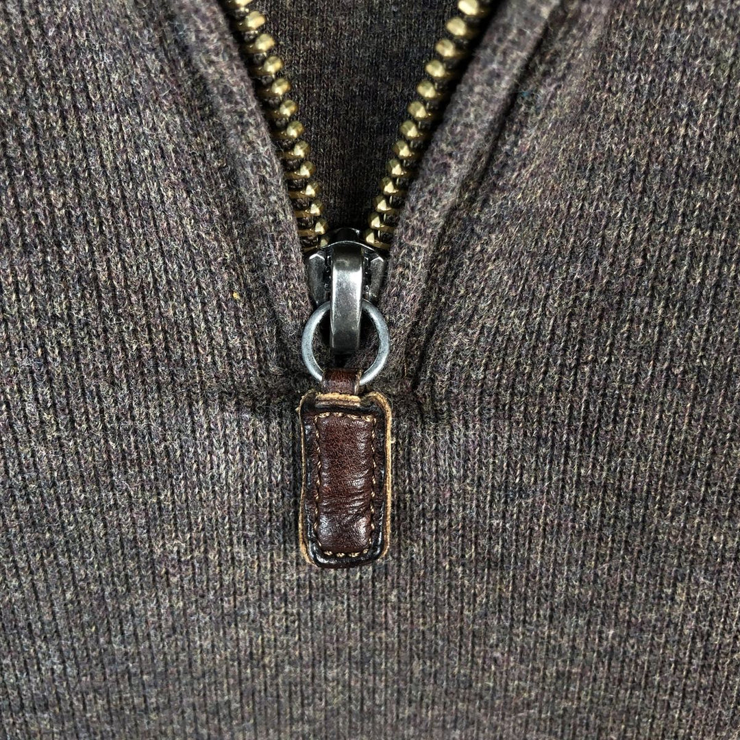 Ralph Lauren POLO by Ralph Lauren Half-Zip Sweatshirt, Men's Size L cotton brown type Vintage Second Hand