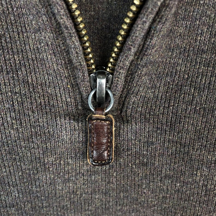 Ralph Lauren POLO by Ralph Lauren Half-Zip Sweatshirt, Men's Size L cotton brown type Vintage Second Hand