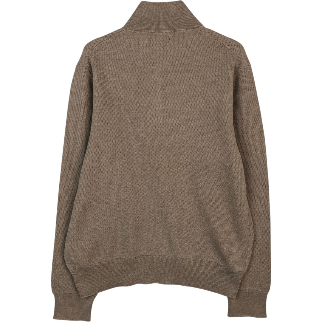 Ralph Lauren Half-Zip Sweatshirt, Men's Size L cotton Beige type Vintage Second Hand