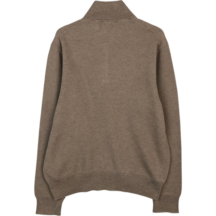 Ralph Lauren Half-Zip Sweatshirt, Men's Size L cotton Beige type Vintage Second Hand