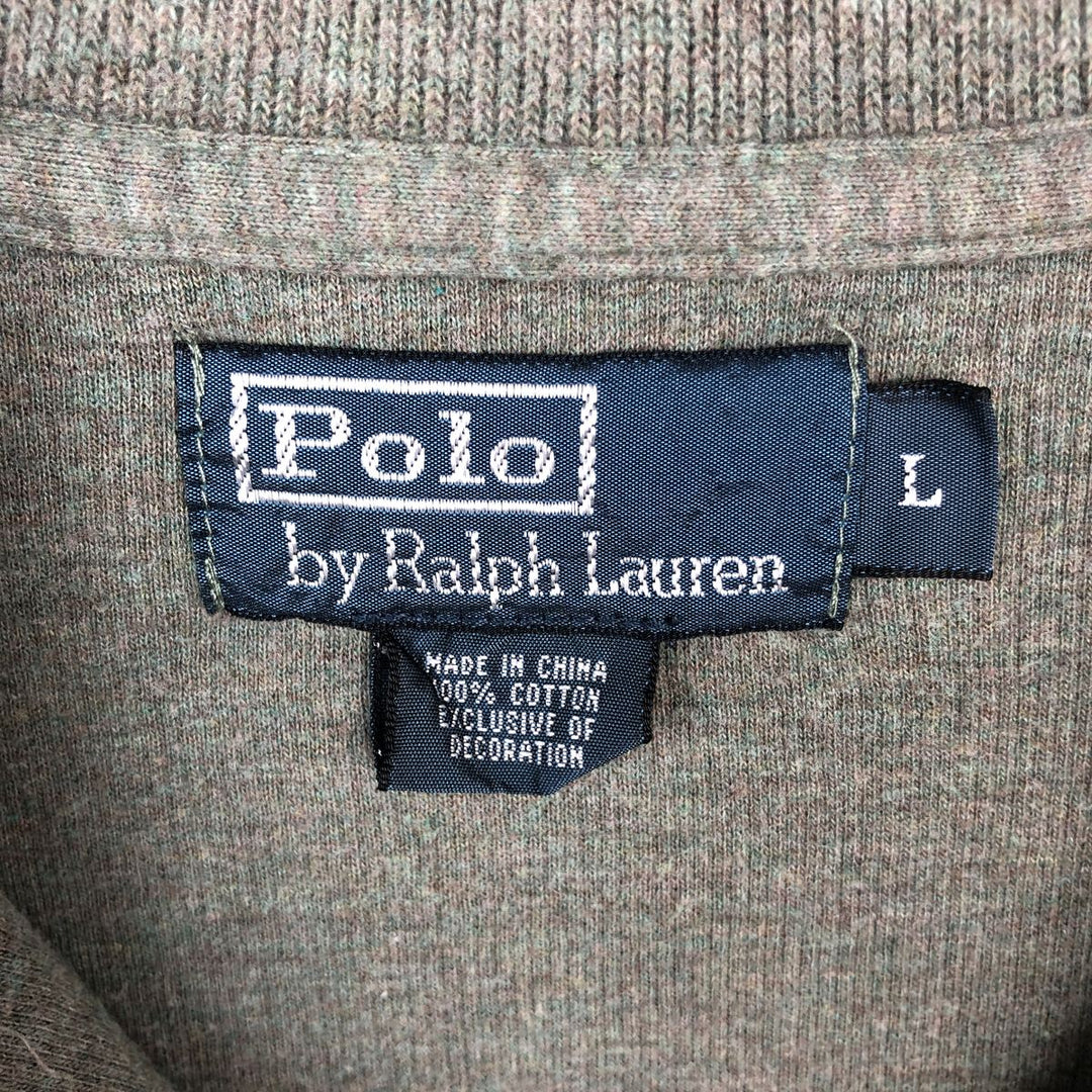 Ralph Lauren POLO by Ralph Lauren Half-Zip Sweatshirt, Men's Size L cotton green type Vintage Second Hand