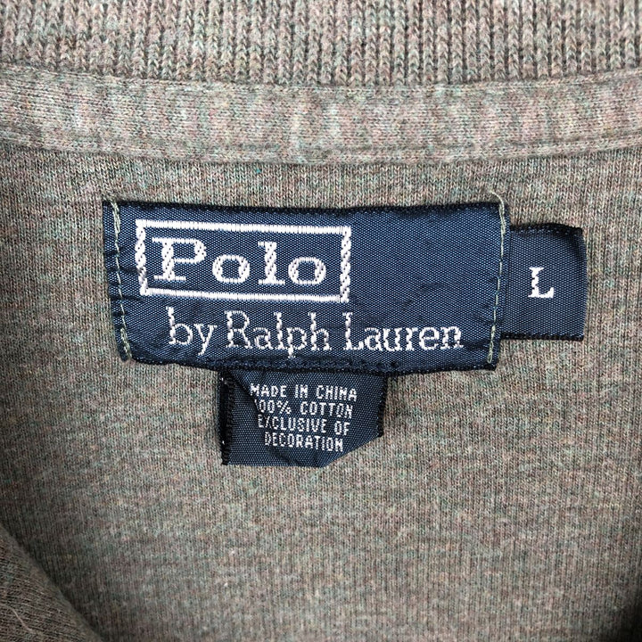 Ralph Lauren POLO by Ralph Lauren Half-Zip Sweatshirt, Men's Size L cotton green type Vintage Second Hand