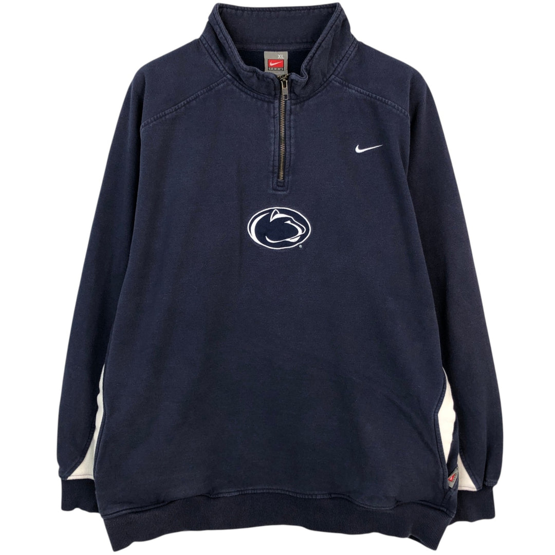 Nike Team Half-Zip Sweatshirt (Men's Size XL) cotton navy blue type Vintage Second Hand