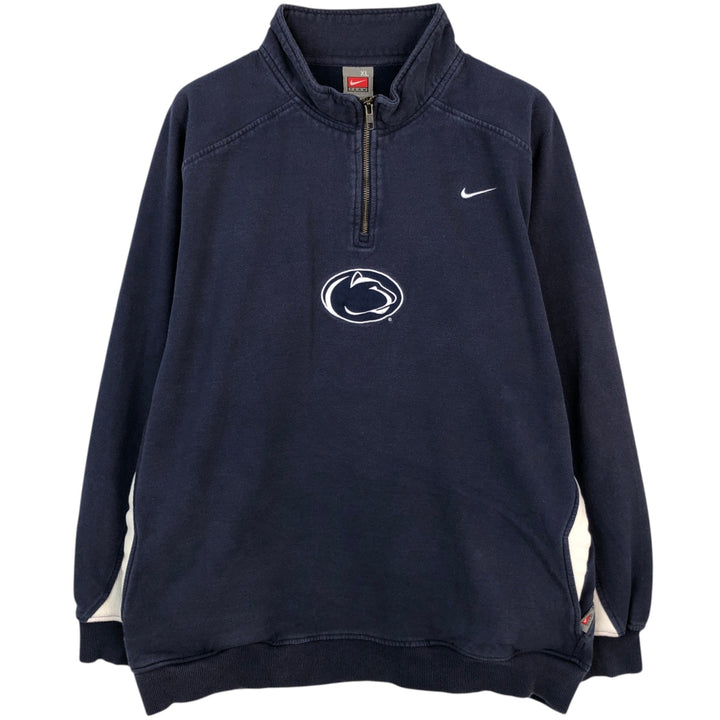 Nike Team Half-Zip Sweatshirt (Men's Size XL) cotton navy blue type Vintage Second Hand