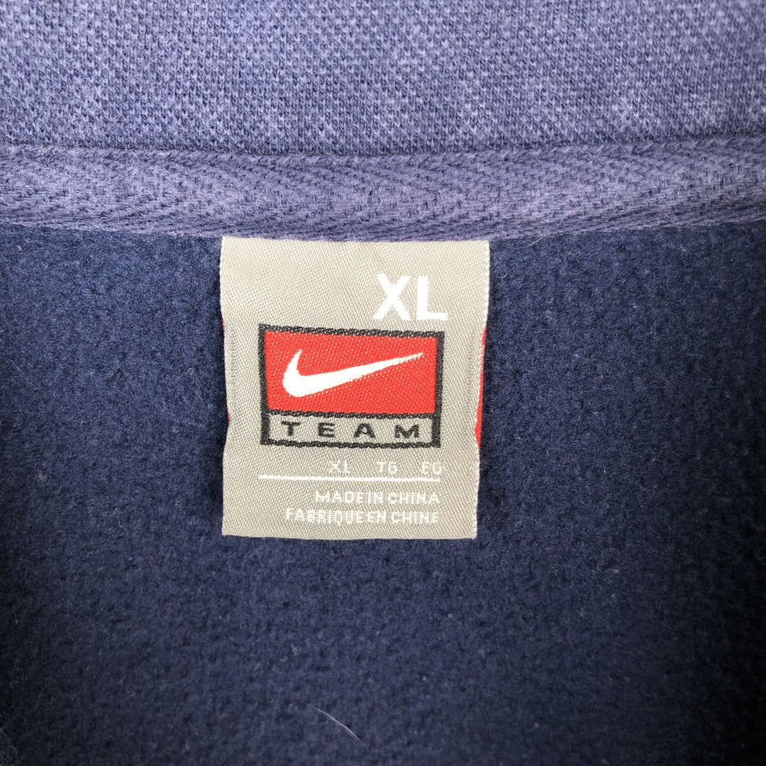 Nike Team Half-Zip Sweatshirt (Men's Size XL) cotton navy blue type Vintage Second Hand