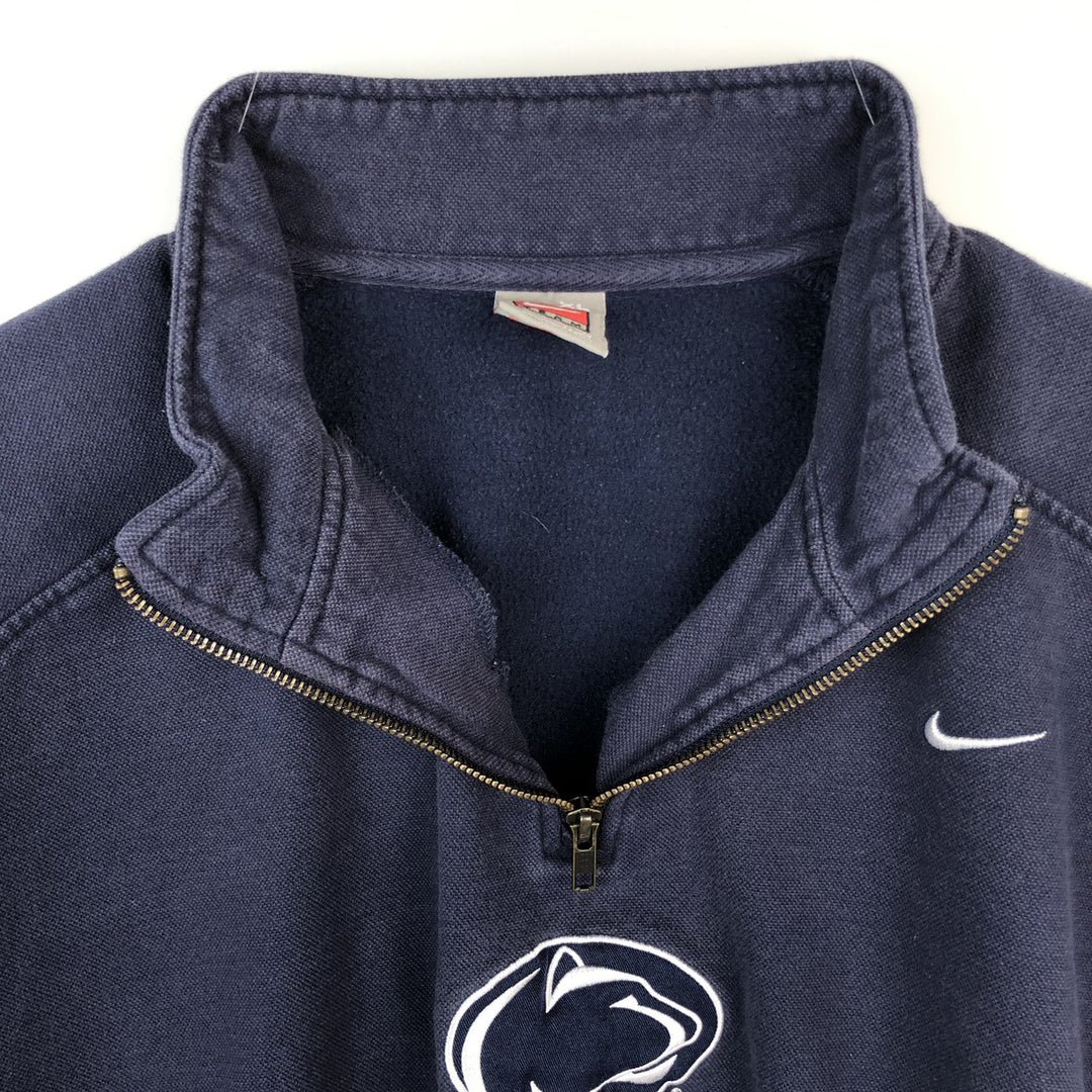 Nike Team Half-Zip Sweatshirt (Men's Size XL) cotton navy blue type Vintage Second Hand
