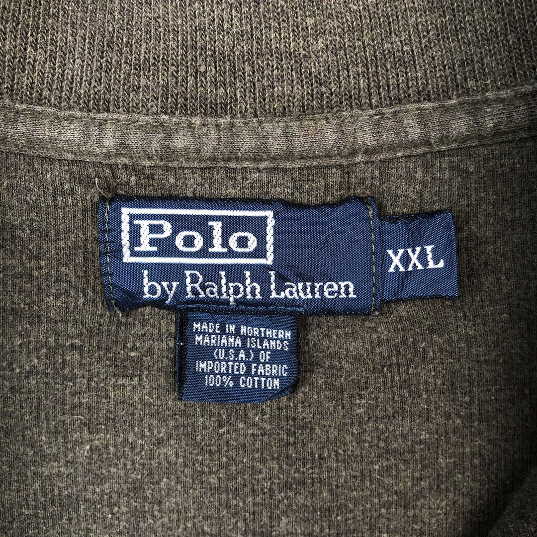 Ralph Lauren POLO by Ralph Lauren Half-Zip Sweatshirt, Men's XXL cotton green type Vintage Second Hand