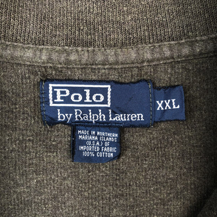 Ralph Lauren POLO by Ralph Lauren Half-Zip Sweatshirt, Men's XXL cotton green type Vintage Second Hand