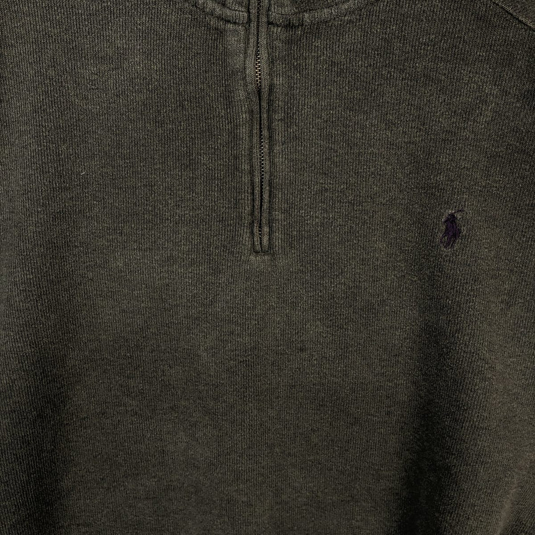 Ralph Lauren POLO by Ralph Lauren Half-Zip Sweatshirt, Men's XXL cotton green type Vintage Second Hand