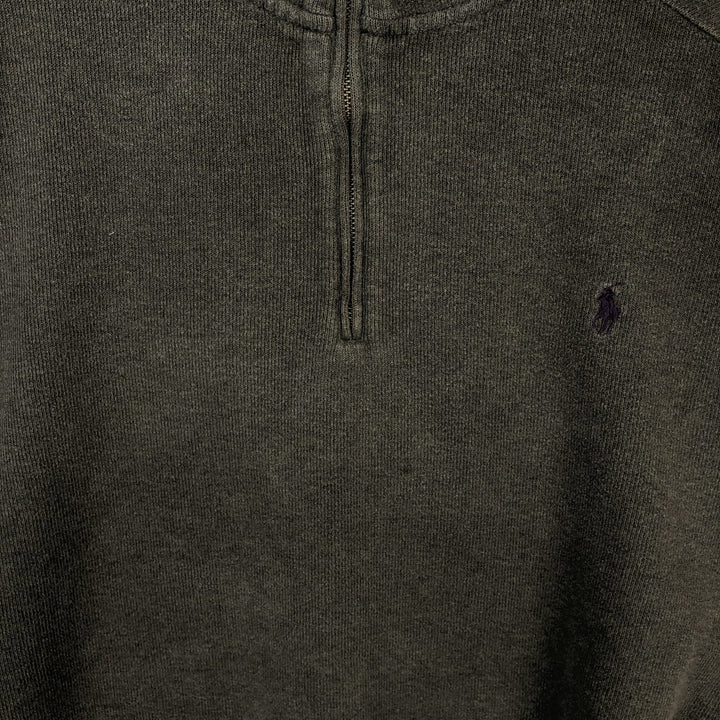 Ralph Lauren POLO by Ralph Lauren Half-Zip Sweatshirt, Men's XXL cotton green type Vintage Second Hand