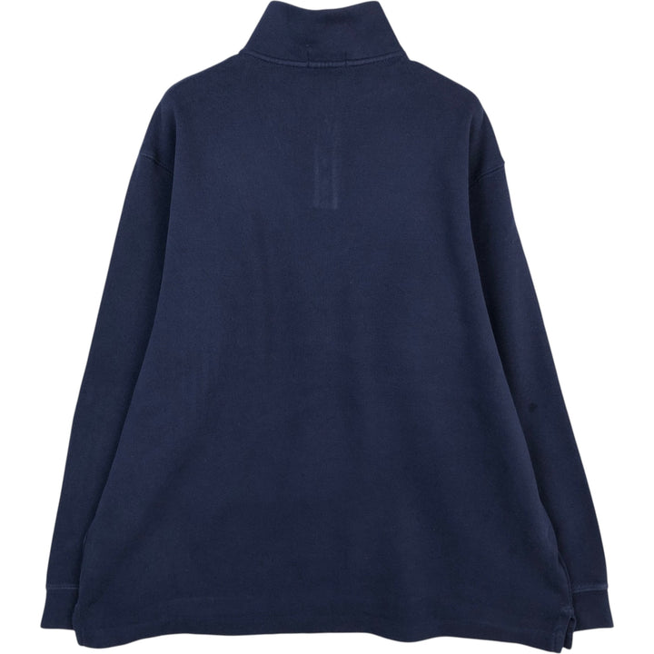 Ralph Lauren POLO RALPH LAUREN Half-Zip Sweatshirt, Men's XXL cotton navy blue type Vintage Second Hand