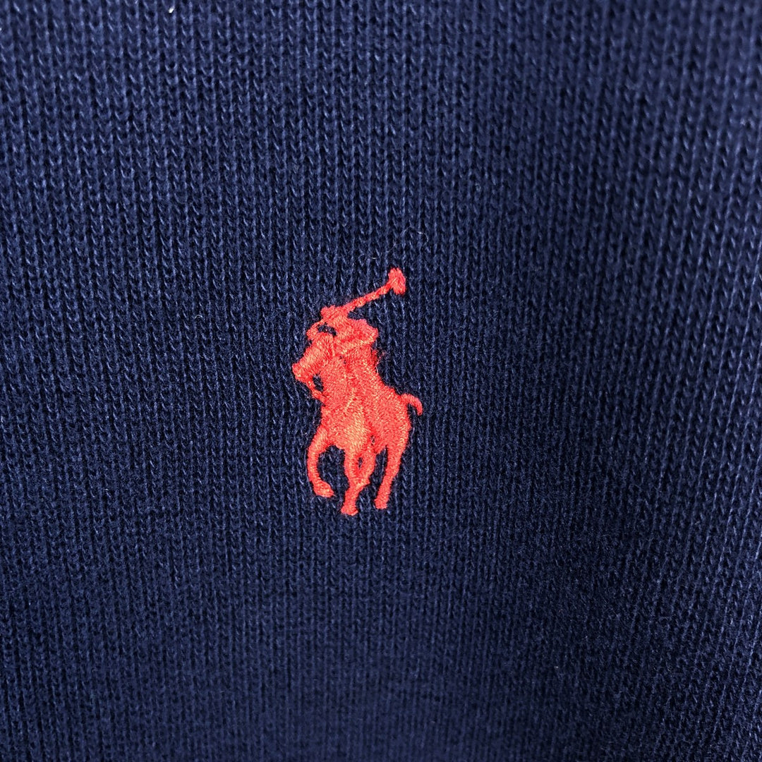 Ralph Lauren POLO RALPH LAUREN Half-Zip Sweatshirt, Men's XXL cotton navy blue type Vintage Second Hand