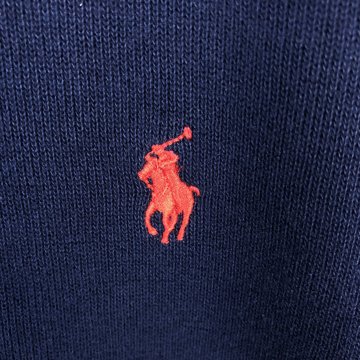 Ralph Lauren POLO RALPH LAUREN Half-Zip Sweatshirt, Men's XXL cotton navy blue type Vintage Second Hand