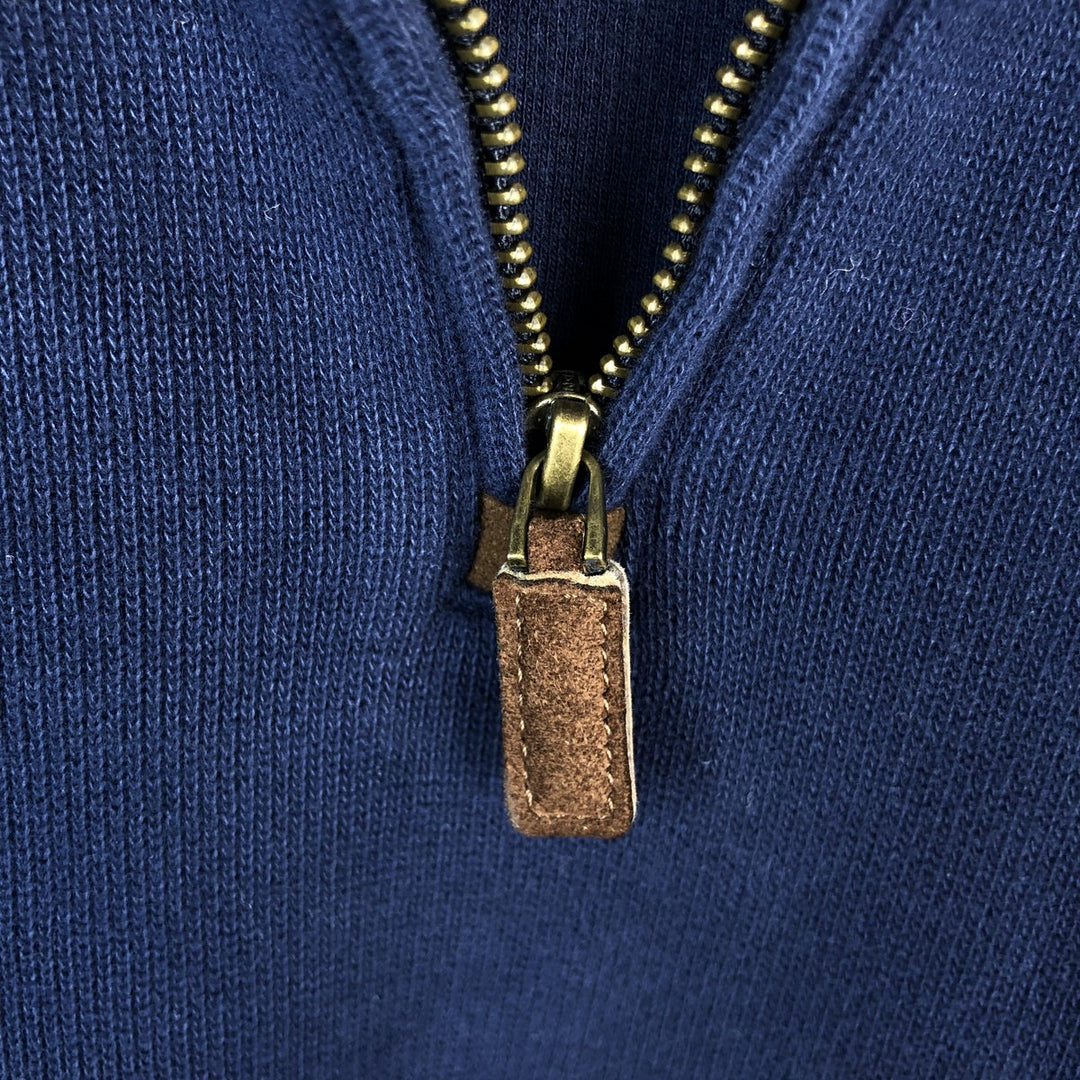 Ralph Lauren POLO RALPH LAUREN Half-Zip Sweatshirt, Men's XXL cotton navy blue type Vintage Second Hand