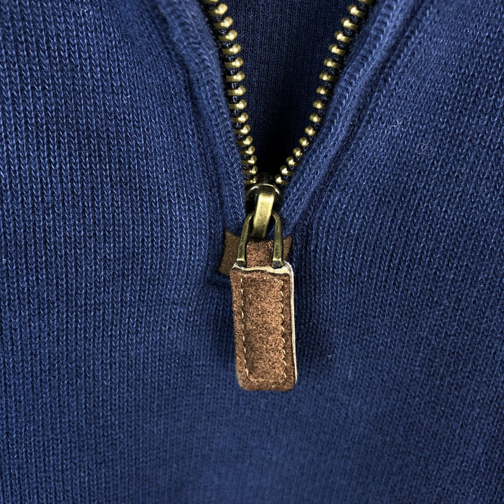 Ralph Lauren POLO RALPH LAUREN Half-Zip Sweatshirt, Men's XXL cotton navy blue type Vintage Second Hand