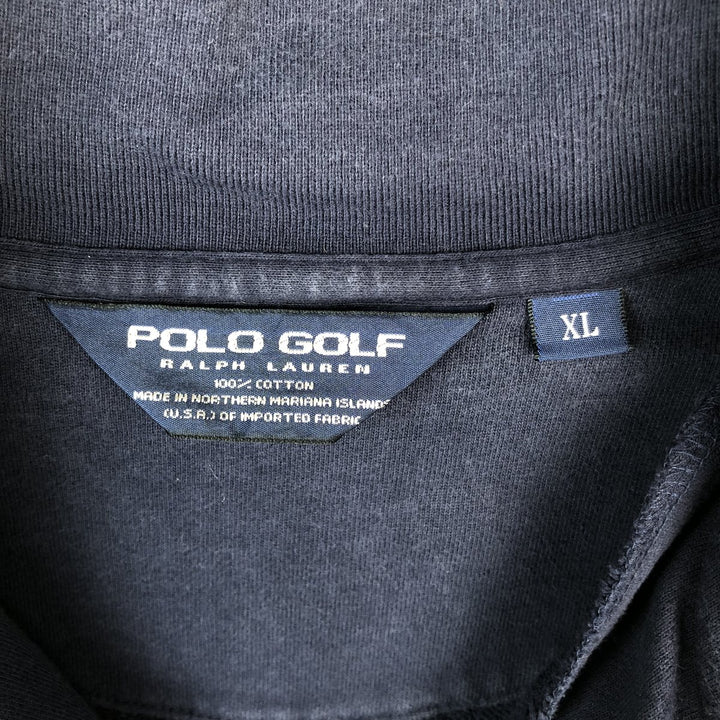 Ralph Lauren POLO GOLF Half-Zip Sweatshirt, Men's XL cotton navy blue type Vintage Second Hand