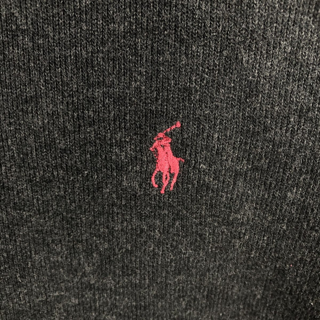 Ralph Lauren POLO by Ralph Lauren ribbed half-zip sweatshirt, men's M size cotton gray type Vintage Second Hand