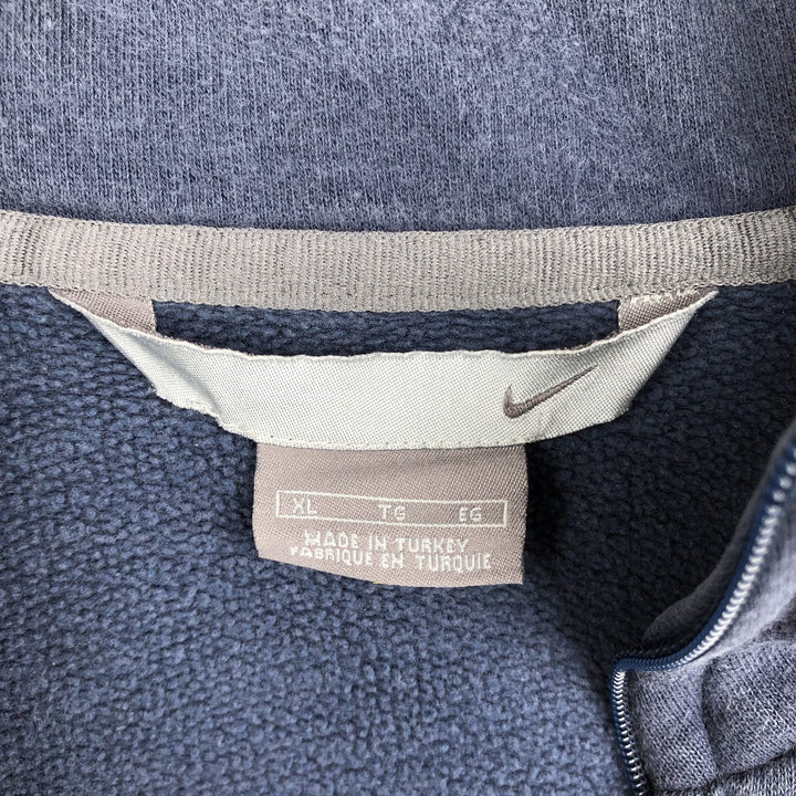 2000'S Nike Half-Zip Sweatshirt (Men's Size XL) cotton navy blue type Vintage Second Hand