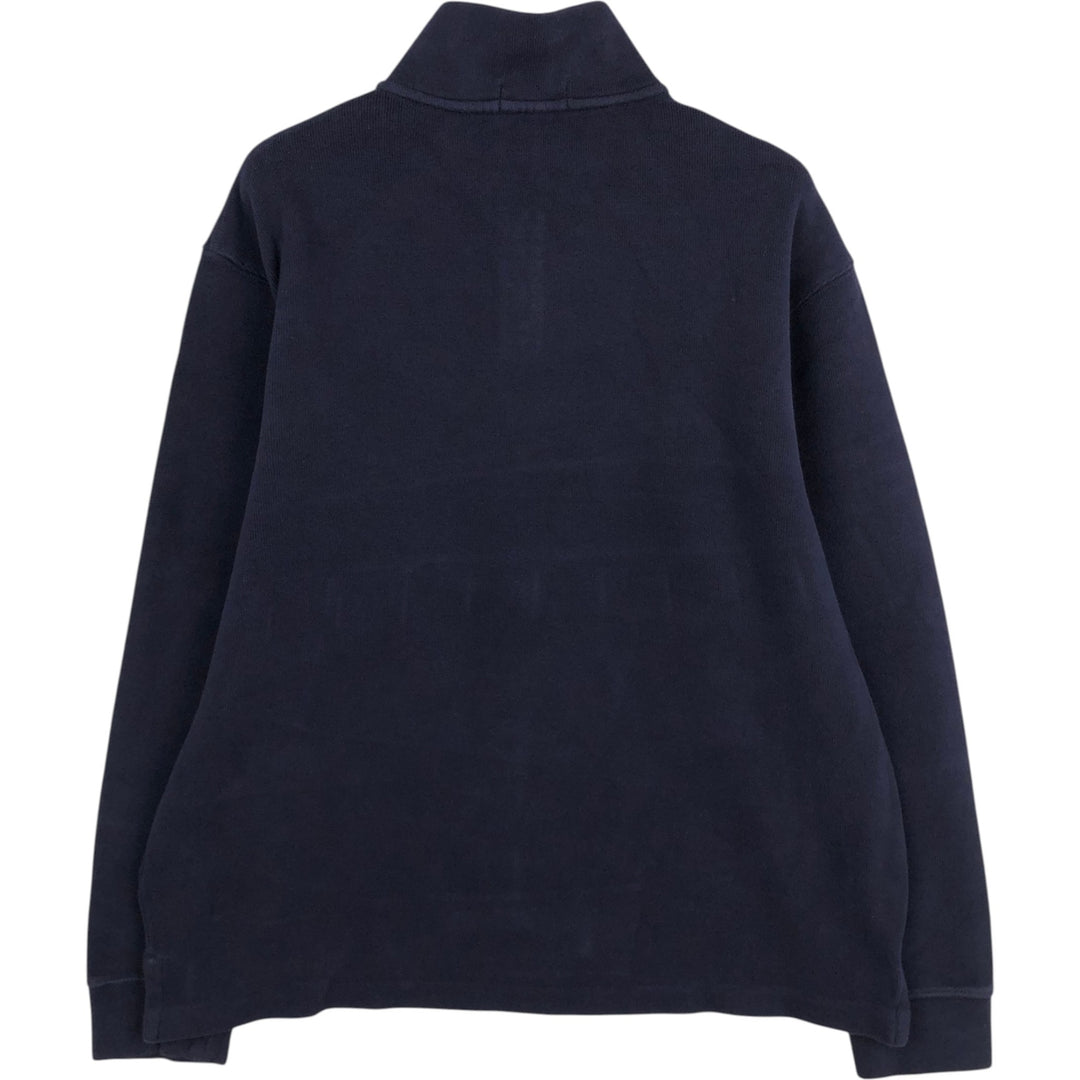 Ralph Lauren POLO RALPH LAUREN Half-Zip Sweatshirt, Men's XL cotton navy blue type Vintage Second Hand