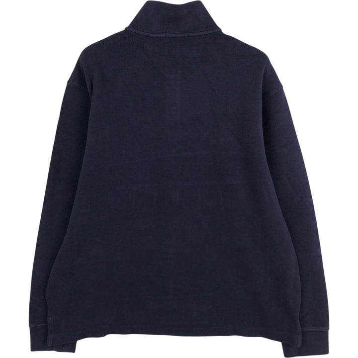 Ralph Lauren POLO RALPH LAUREN Half-Zip Sweatshirt, Men's XL cotton navy blue type Vintage Second Hand