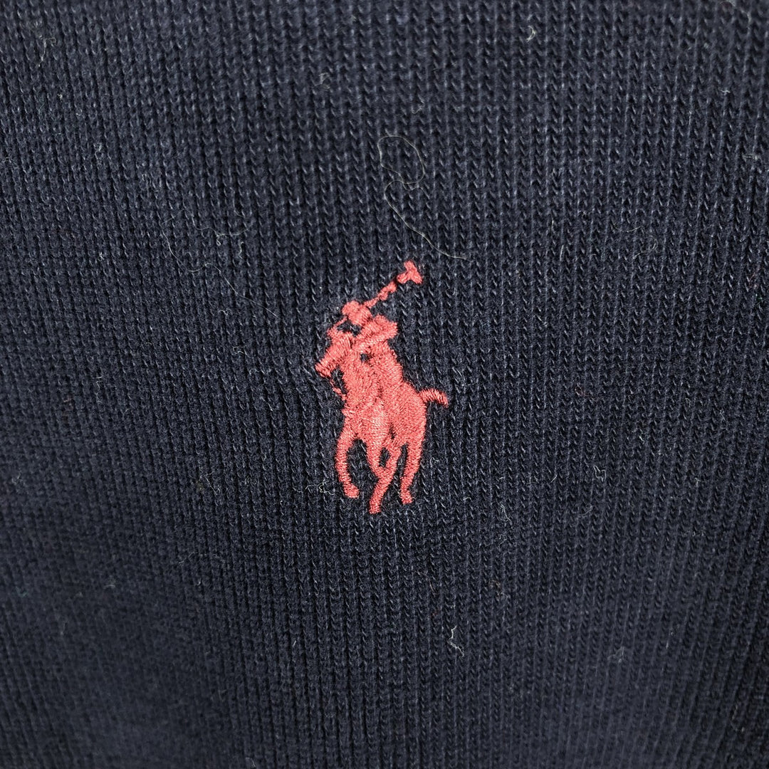 Ralph Lauren POLO RALPH LAUREN Half-Zip Sweatshirt, Men's XL cotton navy blue type Vintage Second Hand