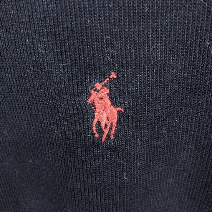 Ralph Lauren POLO RALPH LAUREN Half-Zip Sweatshirt, Men's XL cotton navy blue type Vintage Second Hand