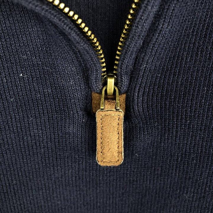 Ralph Lauren POLO RALPH LAUREN Half-Zip Sweatshirt, Men's XL cotton navy blue type Vintage Second Hand