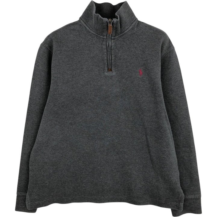 Ralph Lauren POLO RALPH LAUREN Half-Zip Sweatshirt, Men's S cotton gray type Vintage Second Hand
