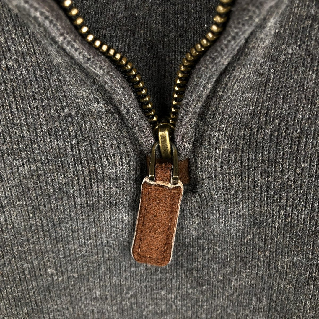 Ralph Lauren POLO RALPH LAUREN Half-Zip Sweatshirt, Men's S cotton gray type Vintage Second Hand
