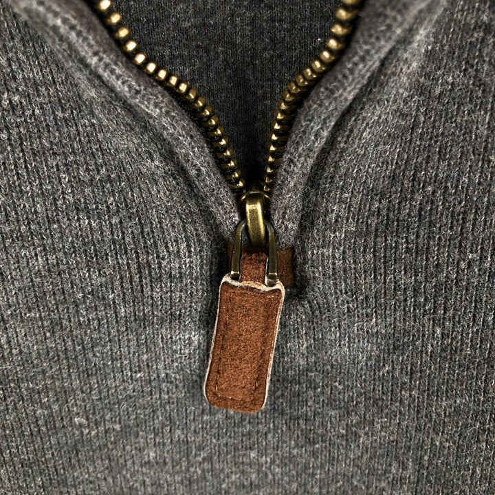 Ralph Lauren POLO RALPH LAUREN Half-Zip Sweatshirt, Men's S cotton gray type Vintage Second Hand