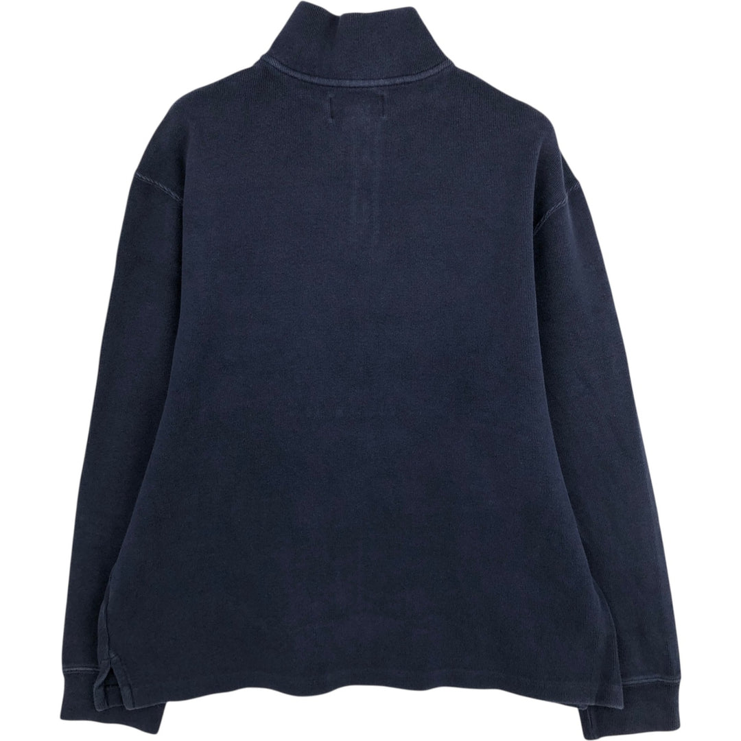 Ralph Lauren POLO by Ralph Lauren Half-Zip Sweatshirt, Men's Size L cotton navy blue type Vintage Second Hand