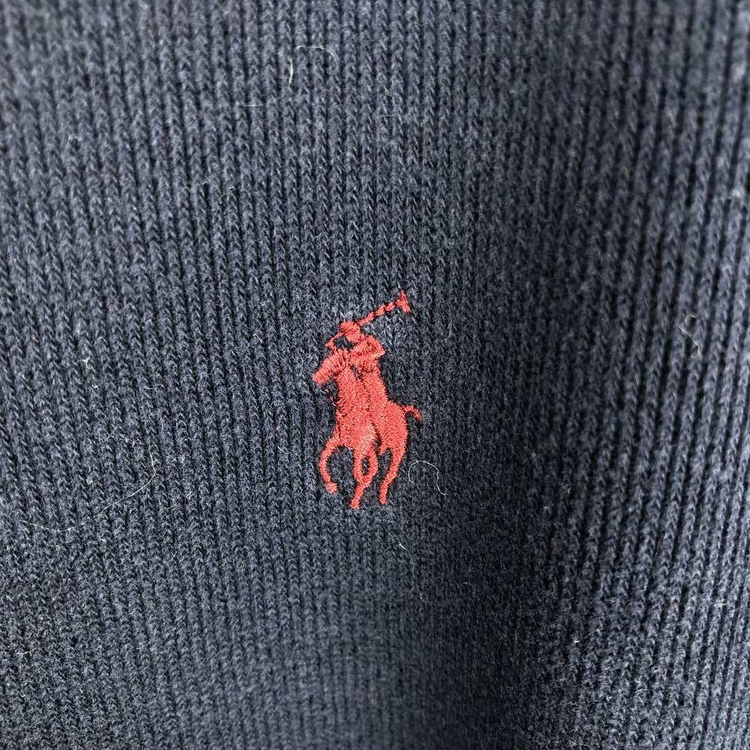 Ralph Lauren POLO by Ralph Lauren Half-Zip Sweatshirt, Men's Size L cotton navy blue type Vintage Second Hand