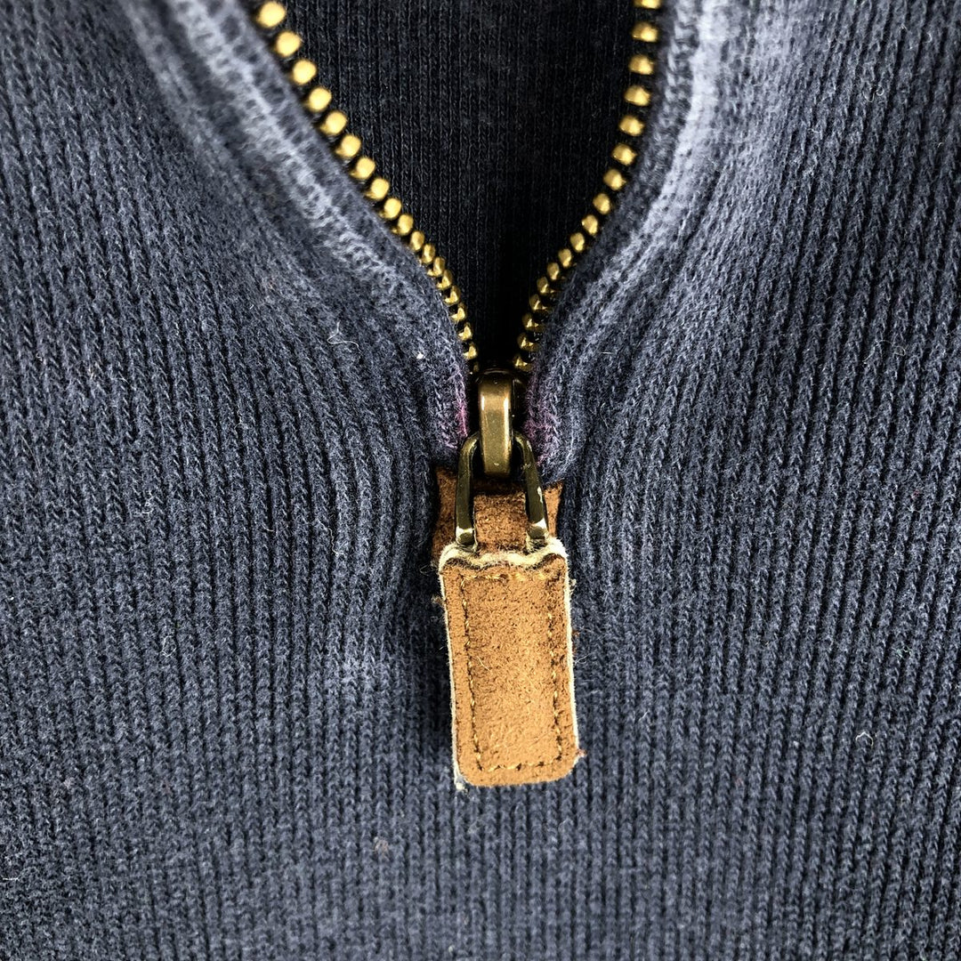 Ralph Lauren POLO by Ralph Lauren Half-Zip Sweatshirt, Men's Size L cotton navy blue type Vintage Second Hand