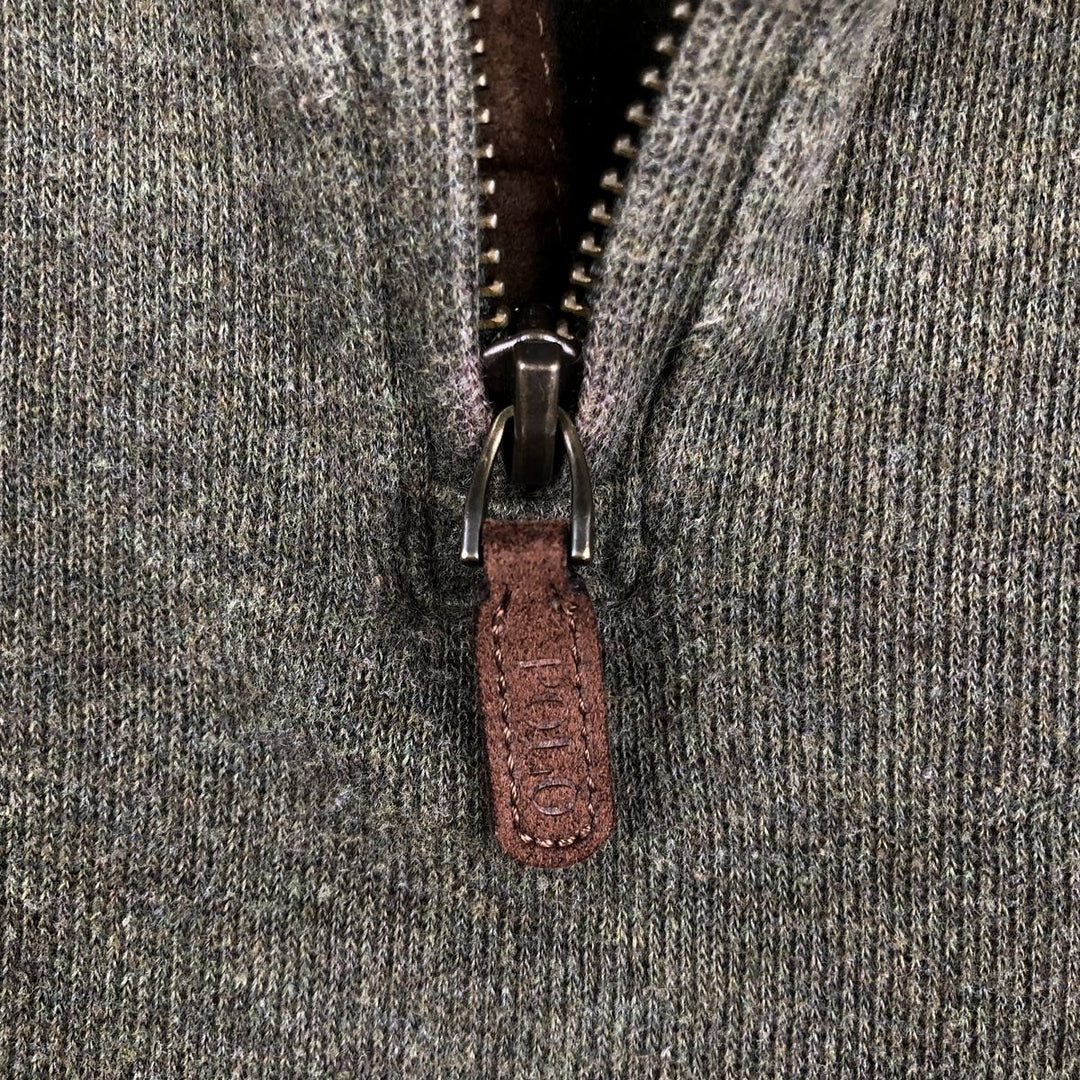 Ralph Lauren POLO RALPH LAUREN Half-zip sweatshirt, sweatshirt, men's size L cotton Khaki type Vintage Second Hand