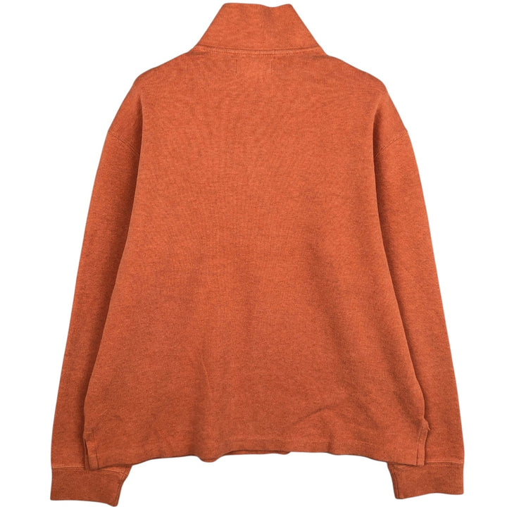 Ralph Lauren POLO by Ralph Lauren Half-Zip Sweatshirt, Men's Size L cotton orange type Vintage Second Hand