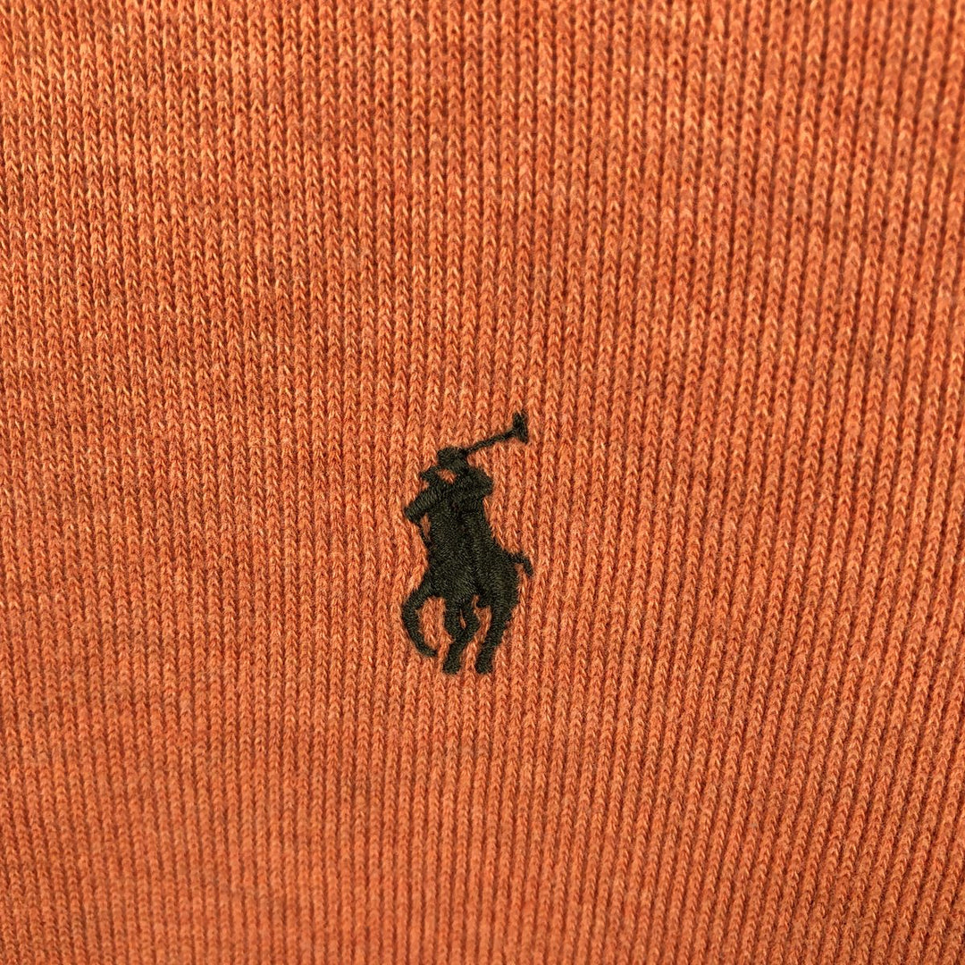 Ralph Lauren POLO by Ralph Lauren Half-Zip Sweatshirt, Men's Size L cotton orange type Vintage Second Hand
