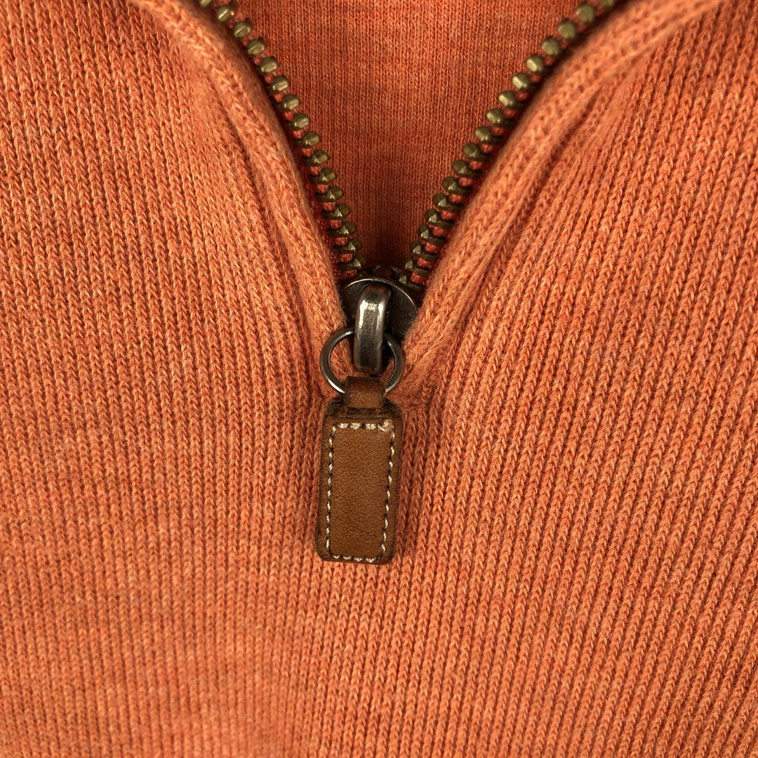 Ralph Lauren POLO by Ralph Lauren Half-Zip Sweatshirt, Men's Size L cotton orange type Vintage Second Hand