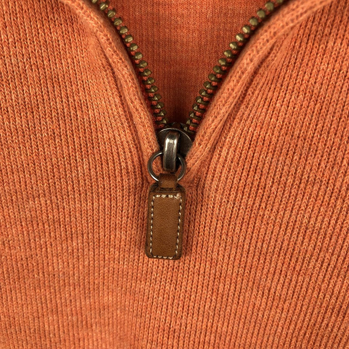 Ralph Lauren POLO by Ralph Lauren Half-Zip Sweatshirt, Men's Size L cotton orange type Vintage Second Hand