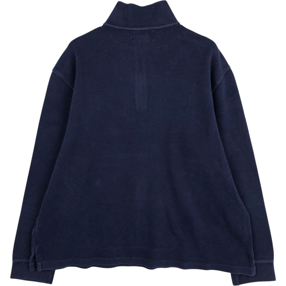 Ralph Lauren POLO by Ralph Lauren Half-Zip Sweatshirt, Men's XL cotton navy blue type Vintage Second Hand