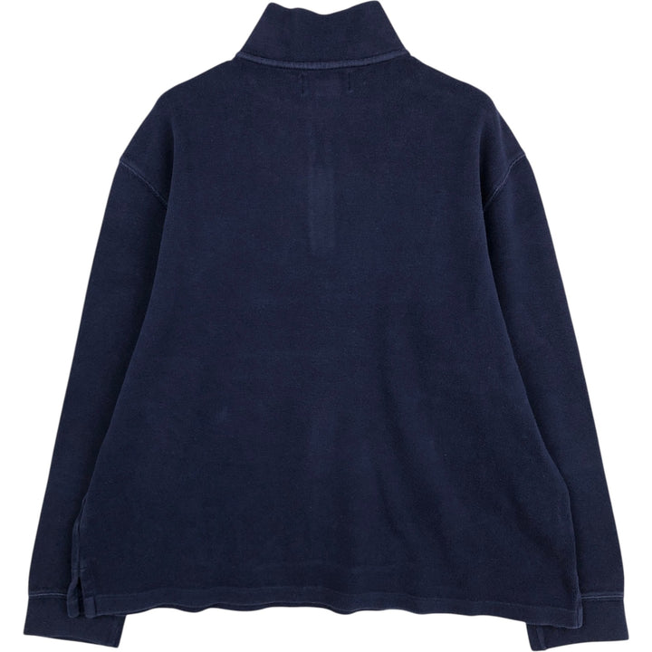 Ralph Lauren POLO by Ralph Lauren Half-Zip Sweatshirt, Men's XL cotton navy blue type Vintage Second Hand