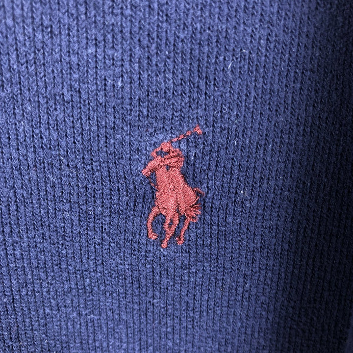 Ralph Lauren POLO by Ralph Lauren Half-Zip Sweatshirt, Men's XL cotton navy blue type Vintage Second Hand