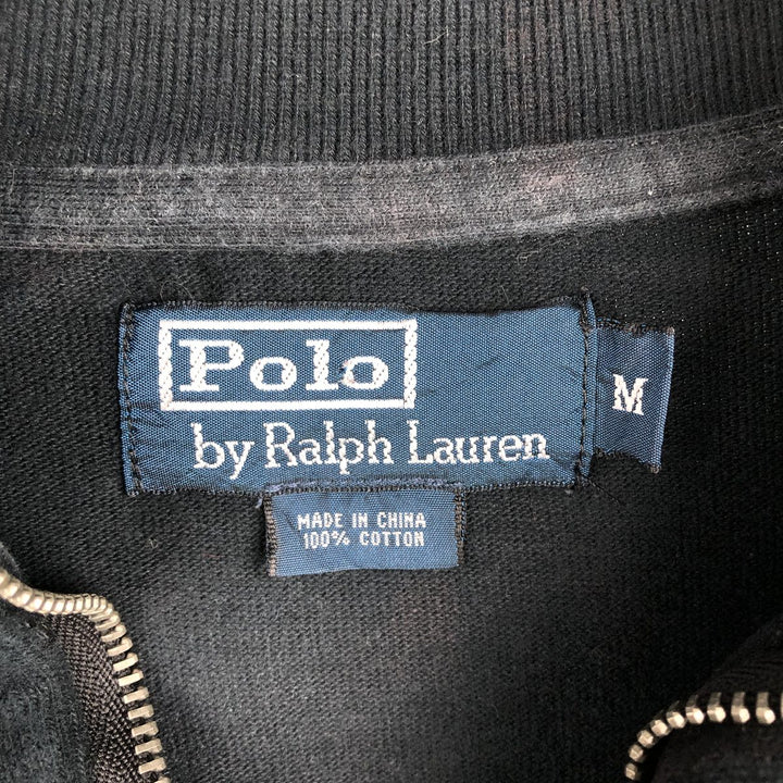 Ralph Lauren POLO by Ralph Lauren Half-Zip Sweatshirt, Men's M cotton black type Vintage Second Hand