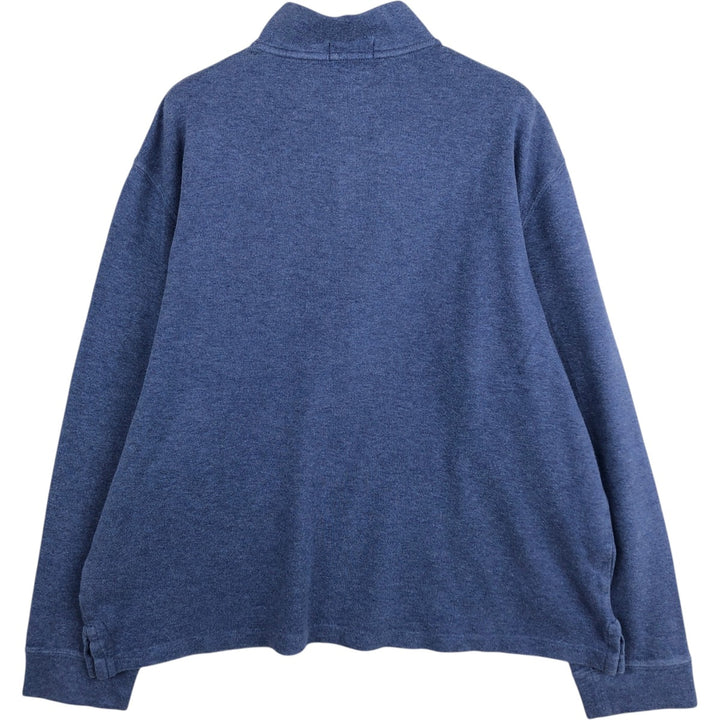 Ralph Lauren ESTATE RIB Rib Knit Half-Zip Sweatshirt (Men's XL equivalent) cotton blue type Vintage Second Hand