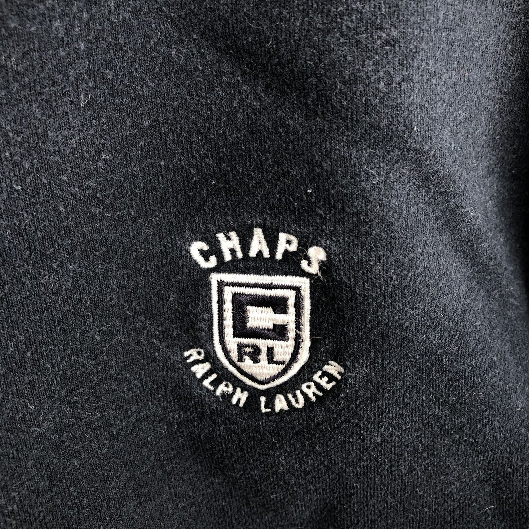 Ralph Lauren CHAPS Half-Zip Sweatshirt (Men's Size XL) cotton navy blue type Vintage Second Hand