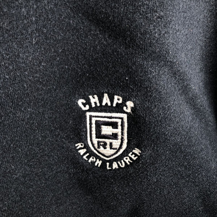 Ralph Lauren CHAPS Half-Zip Sweatshirt (Men's Size XL) cotton navy blue type Vintage Second Hand